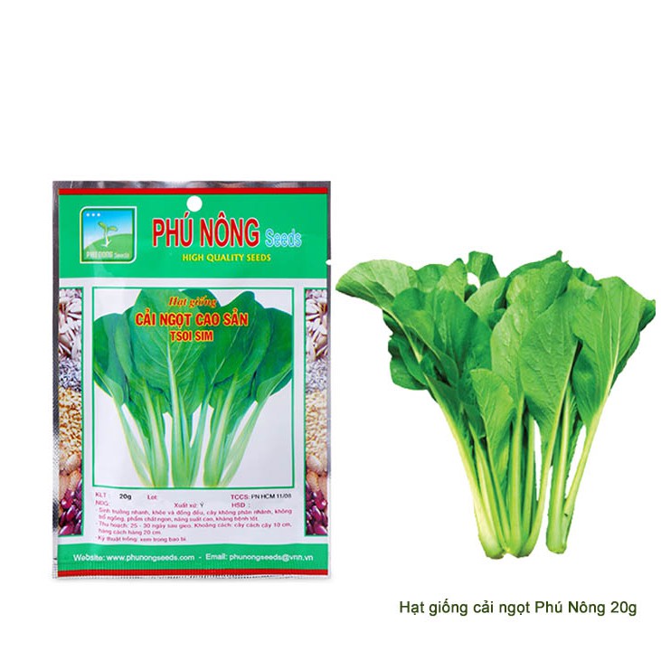 Hạt giống rau Cải ngọt, gói 20g, dễ trồng, thu hoạch nhanh R03 |Greenhome