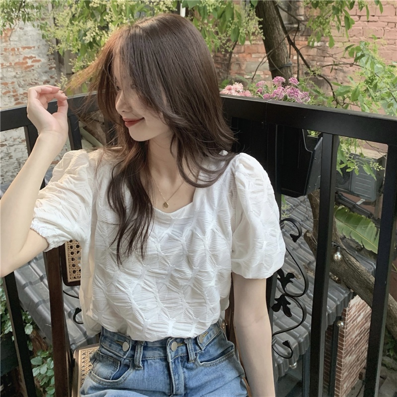 Áo Sơ Mi Ngắn Tay Cổ Vuông Thời Trang Mùa Hè 51614