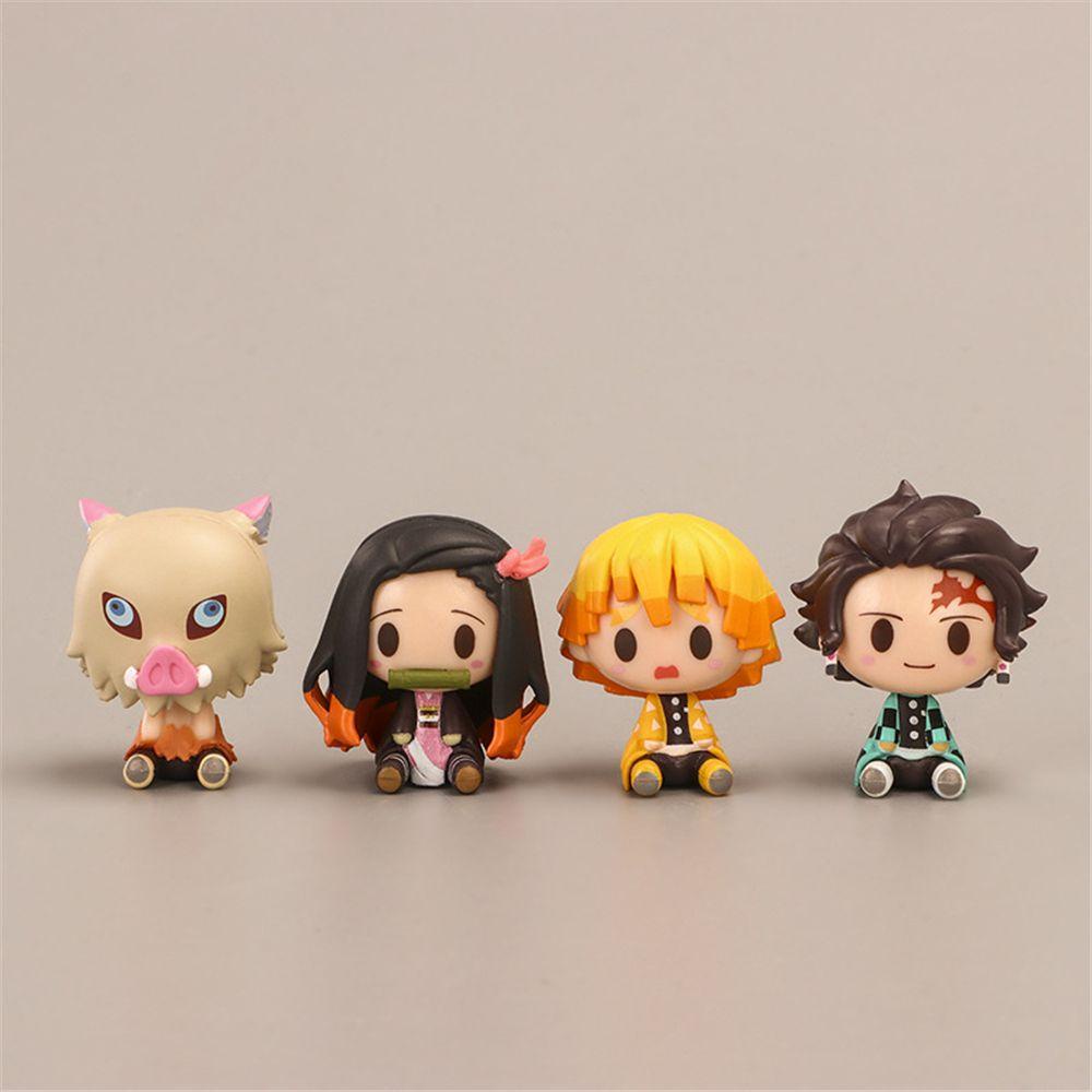 Set 4 Mô Hình Nhân Vật Hoạt Hình Kamado Tanjirou Demon Slayer Kimetsu No Yaiba Kamado Nezuko Agatsuma Mini Dễ Thương