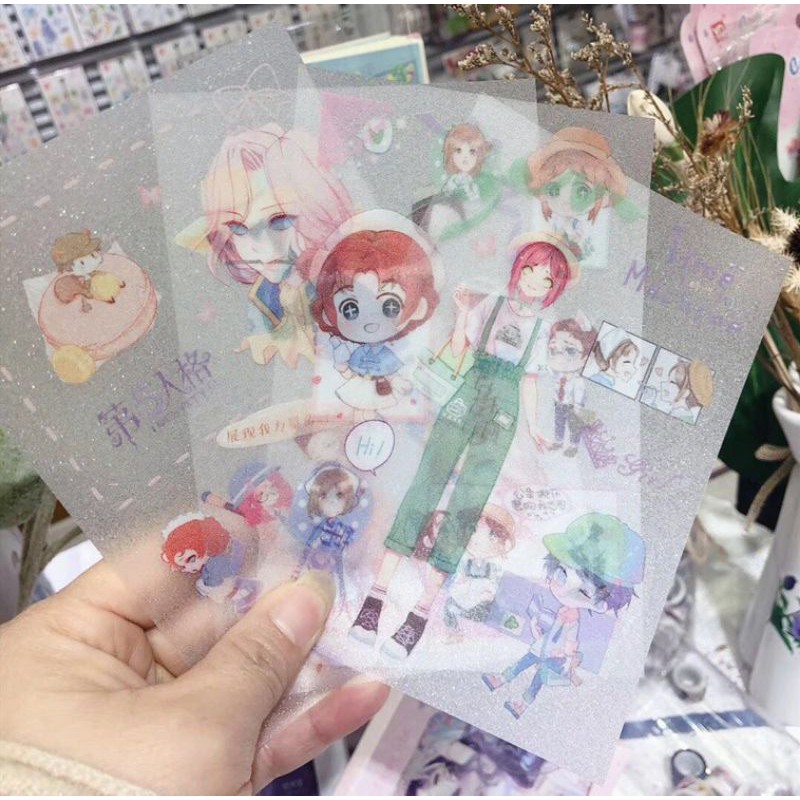 Set 4 tấm sticker trang trí anime hoạt hình dễ thương