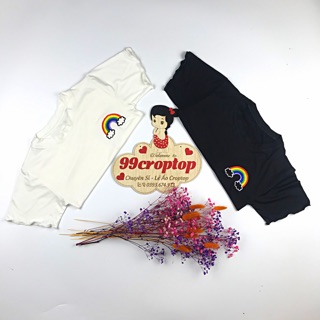 ÁO CROPTOP THÊU CẦU VỒNG