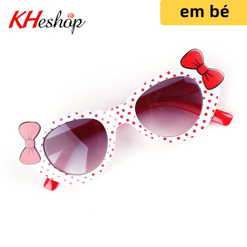 Kính Mát thời trang Cho bé từ 1-3 tuổi  Nơ Chấm Bi siêu ngầu mẫu mới nhất năm 2021,Kính Mát Chống UV giá rẻ mã Y1207