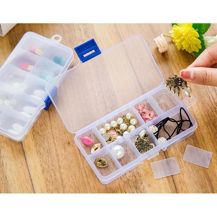 Hộp Đựng Đồ 10 15 Ngăn Trong Suốt, Hộp Đựng Thuốc, Trang Sức Chia Ngăn Tiện Lợi - 1253 Shopsilegiadung88