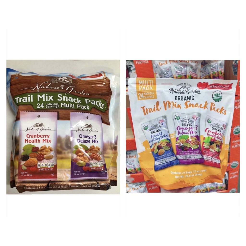Hạt sấy khô tổng hợp Nature’s Garden Trail Mix Snack Packs 816g Mỹ