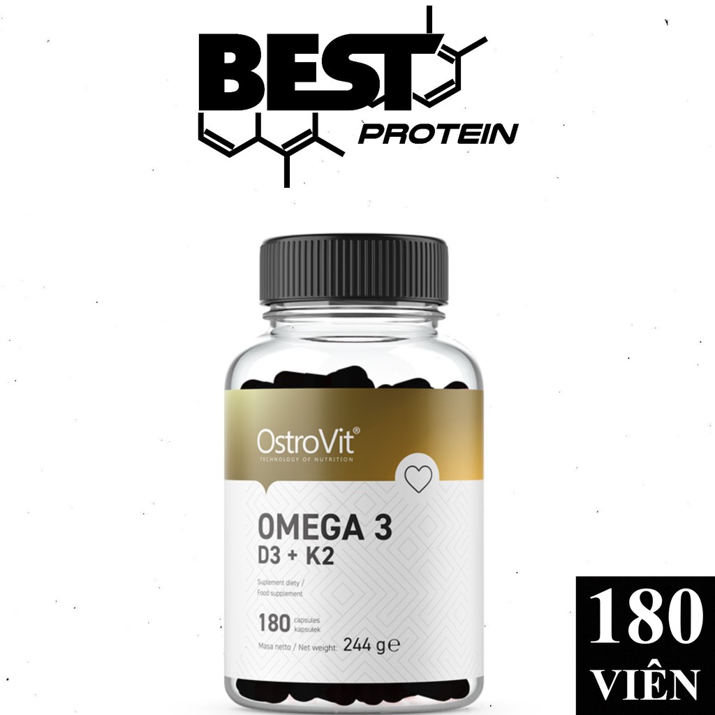 Viên Dầu Cá Ostrovit Omega 3 D3 + K2 - Mọi Dưỡng Chất Cho 1 Cơ Thể Khỏe Mạnh