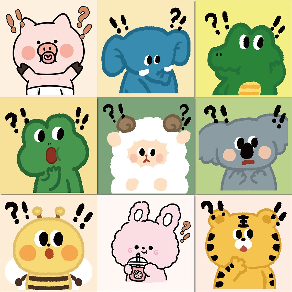 Bộ 50 Miếng Dán Trang Trí Cốc Nước/Máy Tính/Điện Thoại Chống Thấm Nước Họa Tiết Hoạt Hình Dễ Thương