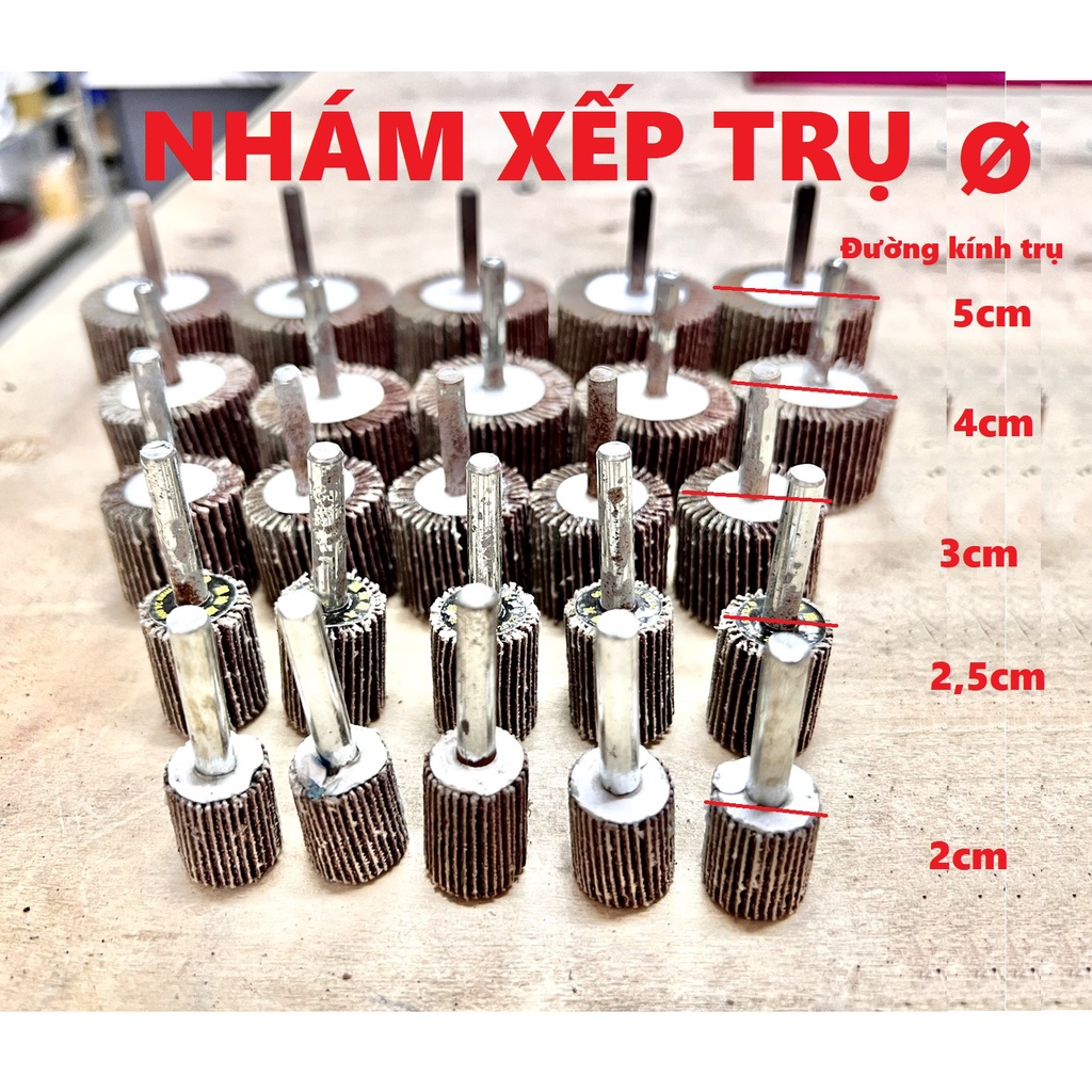 Nhám xếp trụ Ø 15 20 25 30 35 40 50 60 mm