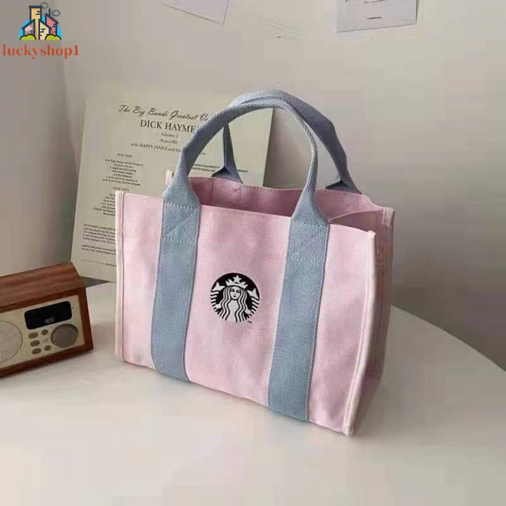 Túi Vải Canvas Đựng Cơm Trưa In Hình Starbucks Độc Đáo Chất Lượng Cao