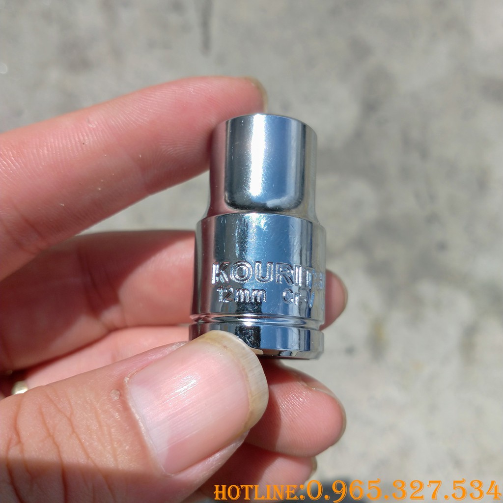 Khẩu 3/8 inch Nhật Bản,Khẩu Trắng ngắn - Kouritsu thép CR-V