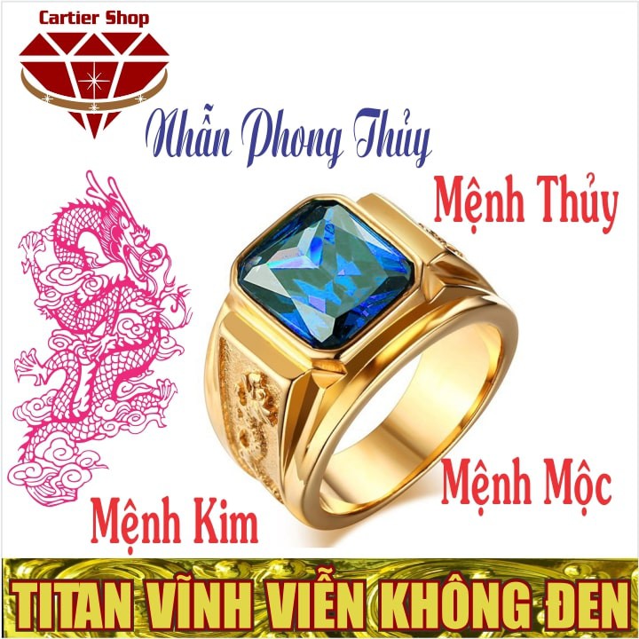 Nhẫn Nam Titan Phong Thủy | Nhẫn Phong Thủy Rồng Vàng NMTHUY, NMMOC, NMKIM