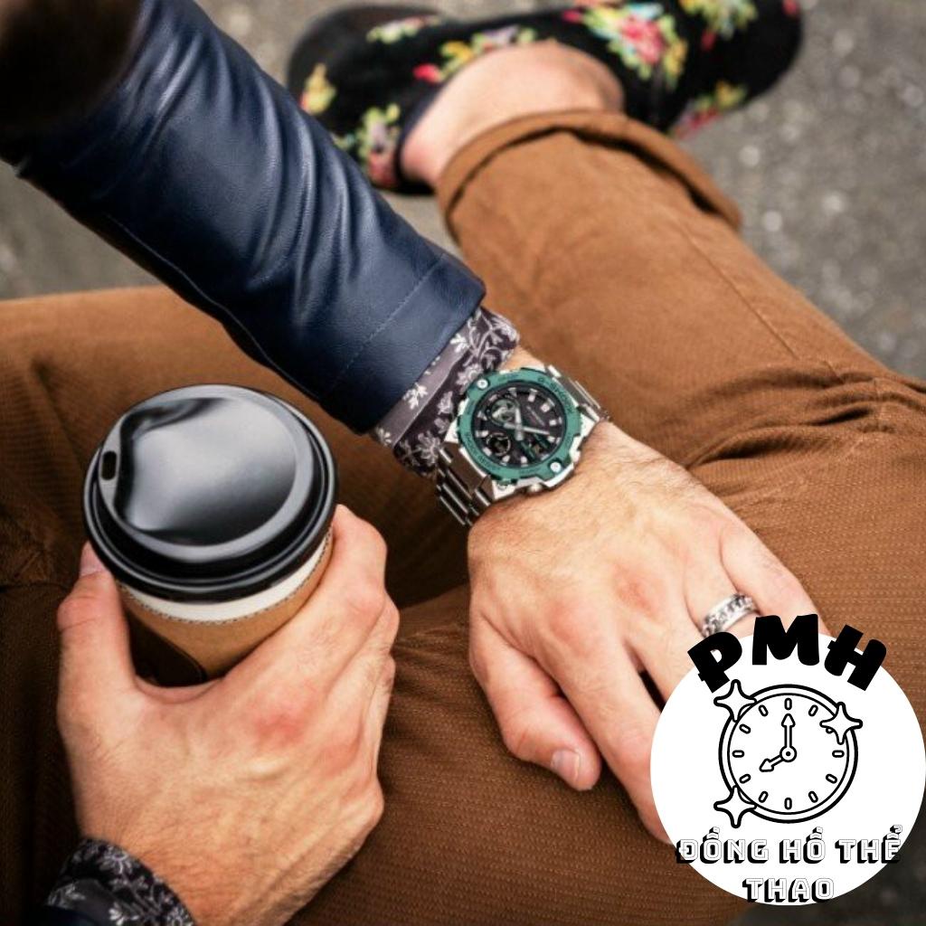 Đồng hồ nam Full thép GST-B400-1A Thể thao màu xanh lá kích thước 46,6mm × 49,6mm × 12,9mm