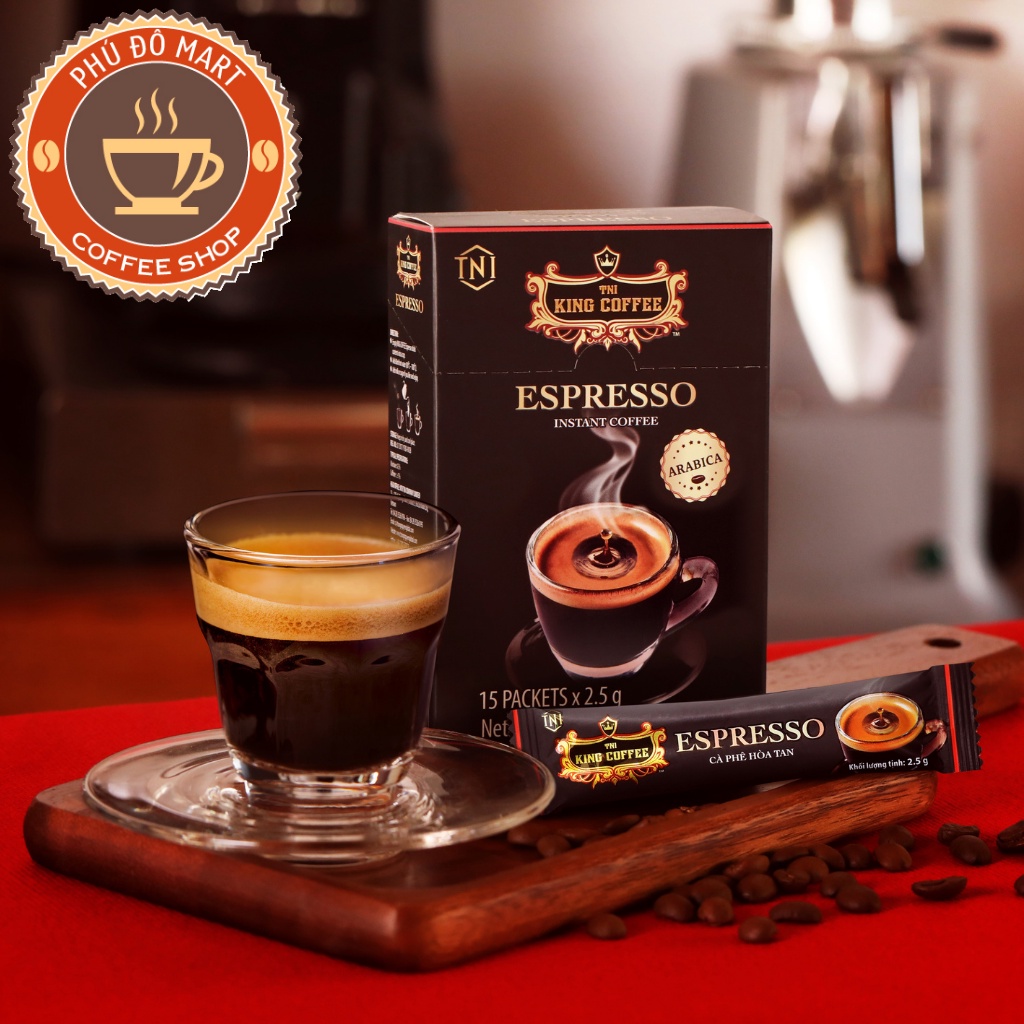 Cà Phê Đen Hòa Tan Espresso KING COFFEE - Hộp 15 gói x 2.5g