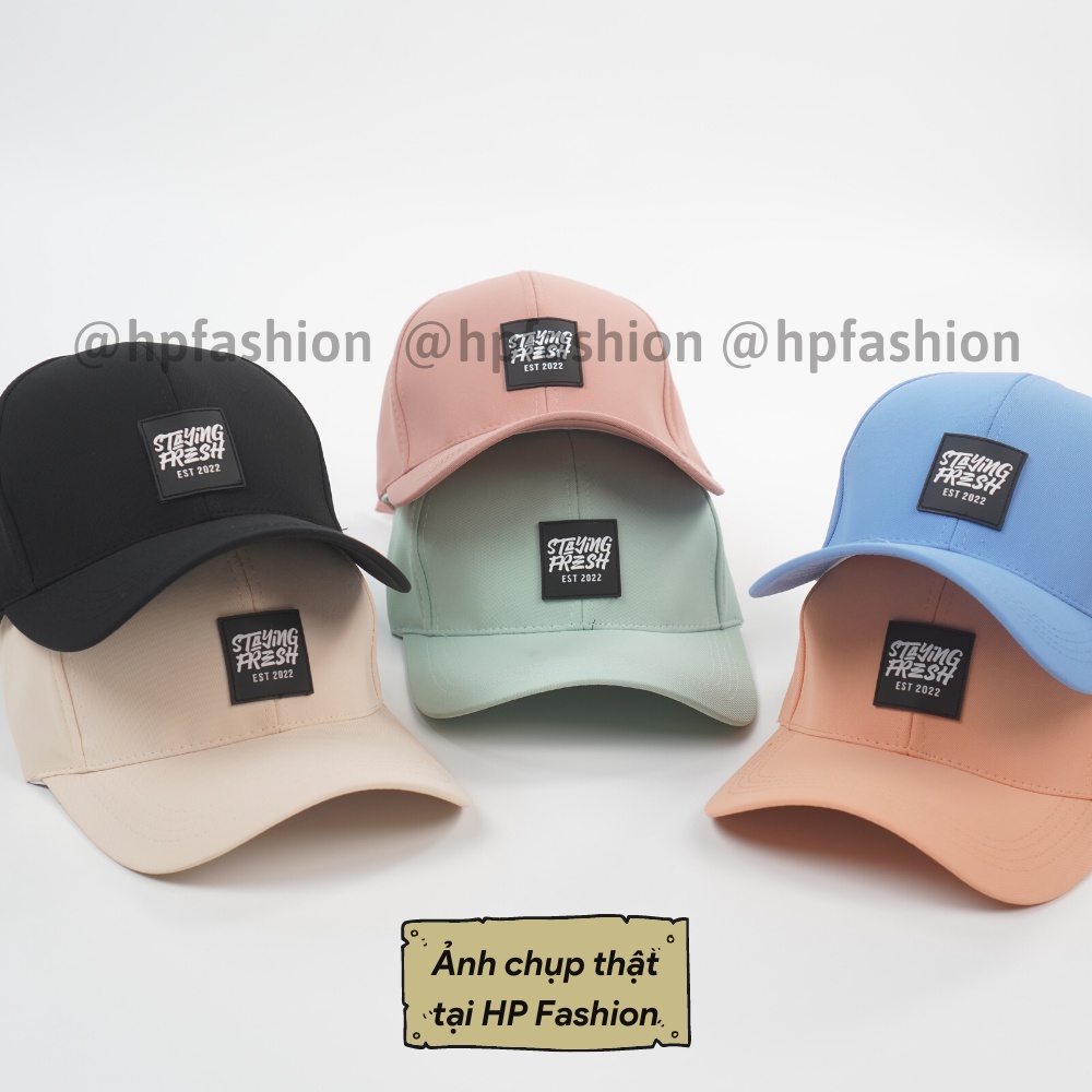 Mũ lưỡi trai ❤️ Nón kết thêu tem STAYING FRESH chất kaki cao cấp form unisex nam nữ N56 - Happy Style