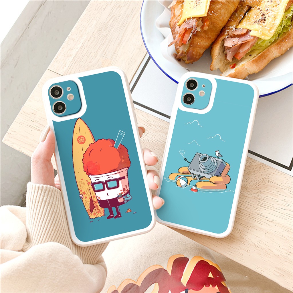 Ốp lưng iphone summer holiday cạnh vuông  cho iphone 11 7plus 8plus x xsmax 11pro max 12pro 12promax13promax tr1087