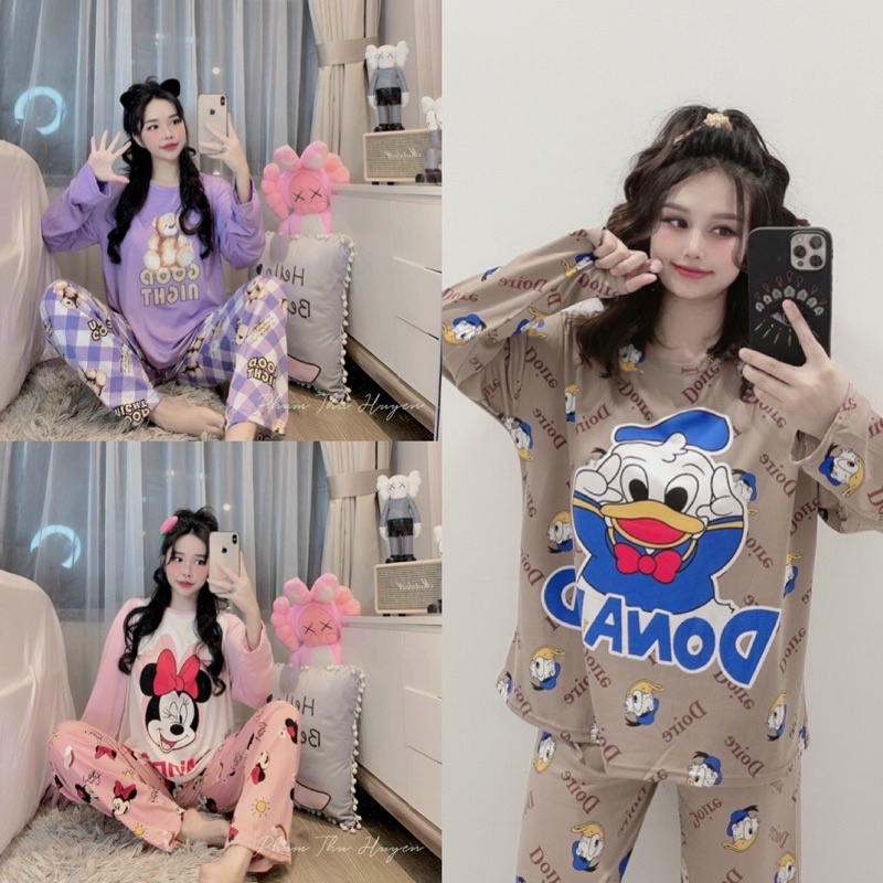 BỘ THUN COTTON HOẠ TIẾT HOẠT HÌNH DỄ THƯƠNG