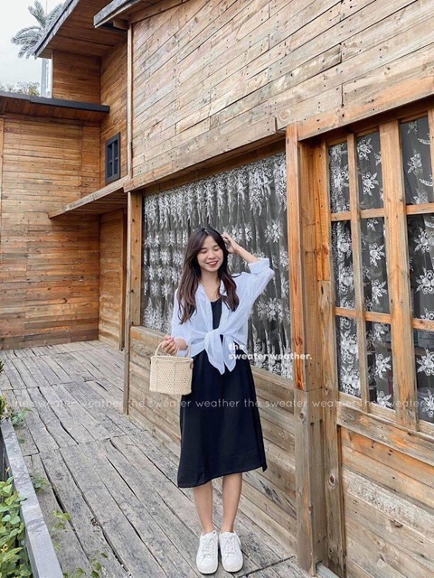 [SIÊU HOT] Set Áo Sơ Mi Nữ Von Lưới TT12