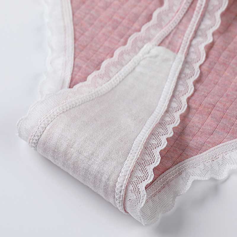 Quần lót lọt khe từ cotton không đường may lưng thấp viền ren thoáng khí thoải mái dành cho nữ | BigBuy360 - bigbuy360.vn