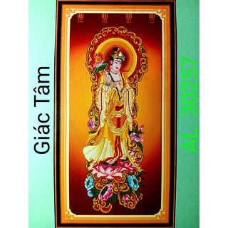 Tranh thêu ĐẠI THẾ CHÍ BỒ TÁT - 50x110cm - AL.30257 AL30257 - BÔNG HOA SEN - tranh thêu chữ thập chưa thêu