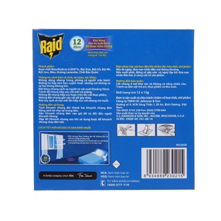 Combo 10 nhang thơm diệt muỗi RAID