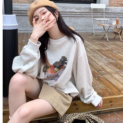 Áo Sweater Nỉ Nữ Form Rộng MARCHE Bánh Mỳ Form Rộng Ulzzang