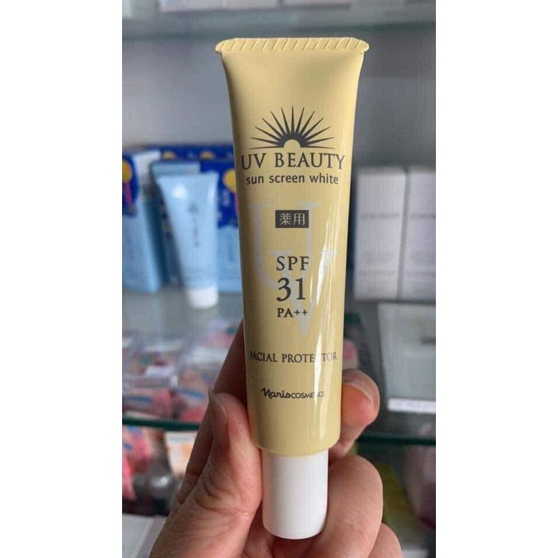 Kem chống nắng bảo vệ da mặt Naris UV Beauty Sun Screen White Facial Protector SPF31 PA++