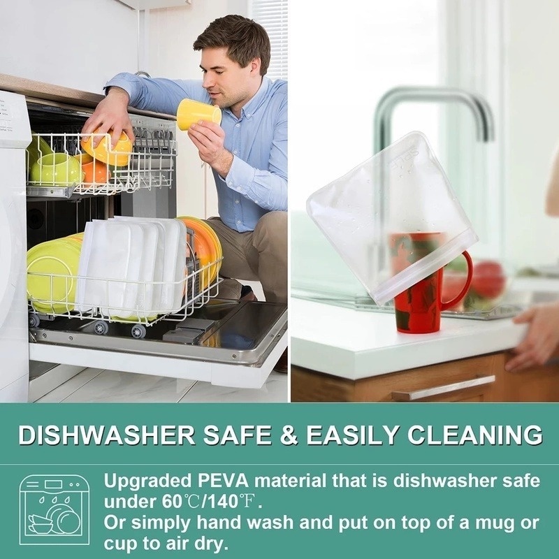 1 Túi Zip Silicone EVA Đựng Thực Phẩm Đa Năng 28*26cm