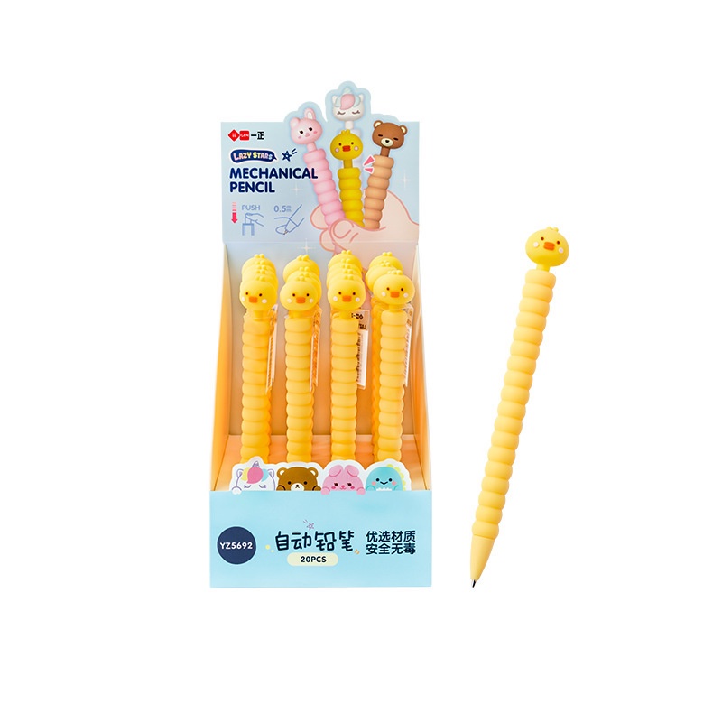 Bút Chì Bấm Vỏ Silicon Hình Động Vật Dễ Thương Ngòi 0.5mm Kèm Lõi Dẫn Cho Học Sinh/Văn Phòng