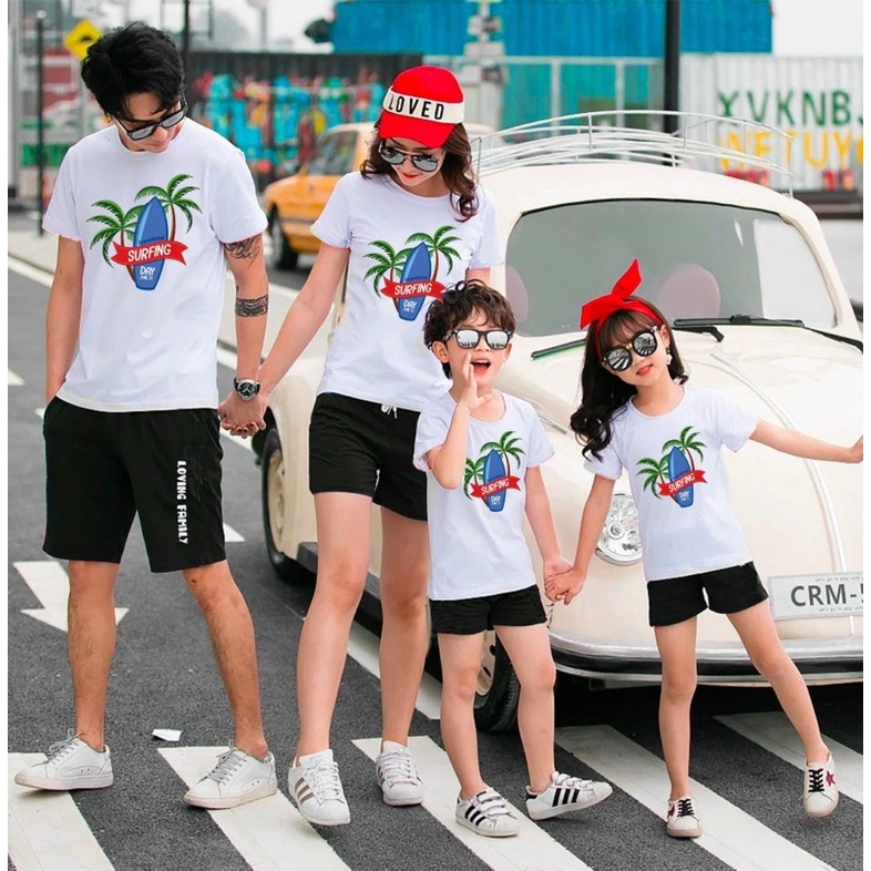 Áo gia đình, áo nhóm đi biển chất thun cotton co dãn thoáng mát, đủ size và màu (Shop có bán kèm quần_Ib Shop nhé)
