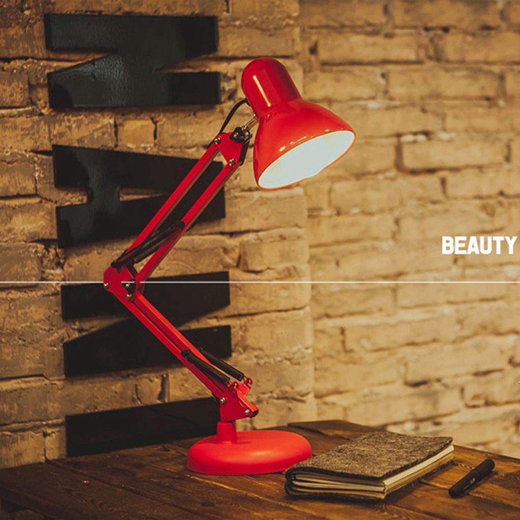 [Màu Đỏ] Đèn Học Kẹp Bàn Pixar - Đèn Đọc Sách, Làm Việc Chống Cận Thị Bảo Vệ Mắt -Tặng Kẹp Bàn Kèm Bóng Đèn Hãng Amalife