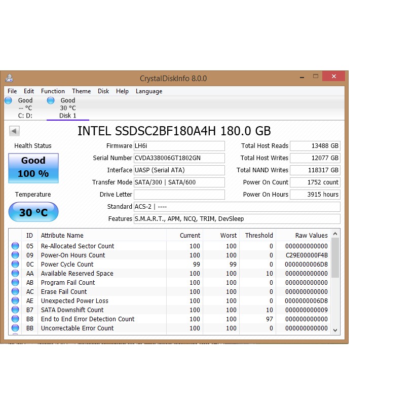 Ổ cứng SSD180Gb Intel Pro 1500 Series tháo máy hàng chuẩn | WebRaoVat - webraovat.net.vn