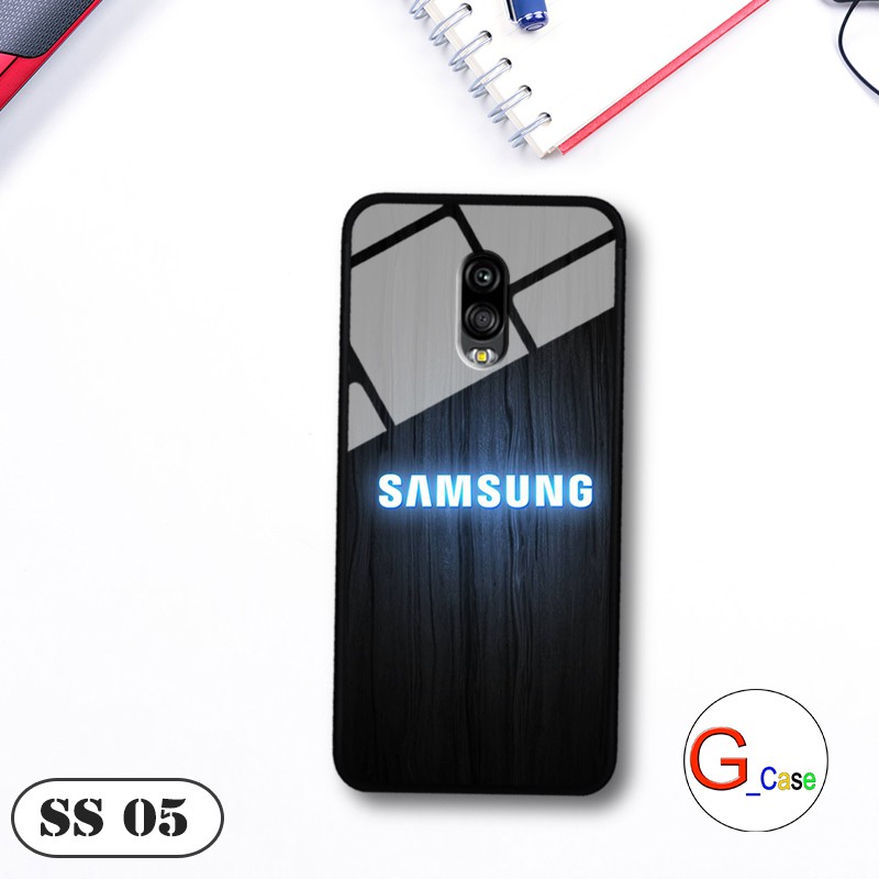 Ốp lưng Samsung J7 Plus-lưng kính in logo hãng điện thoại
