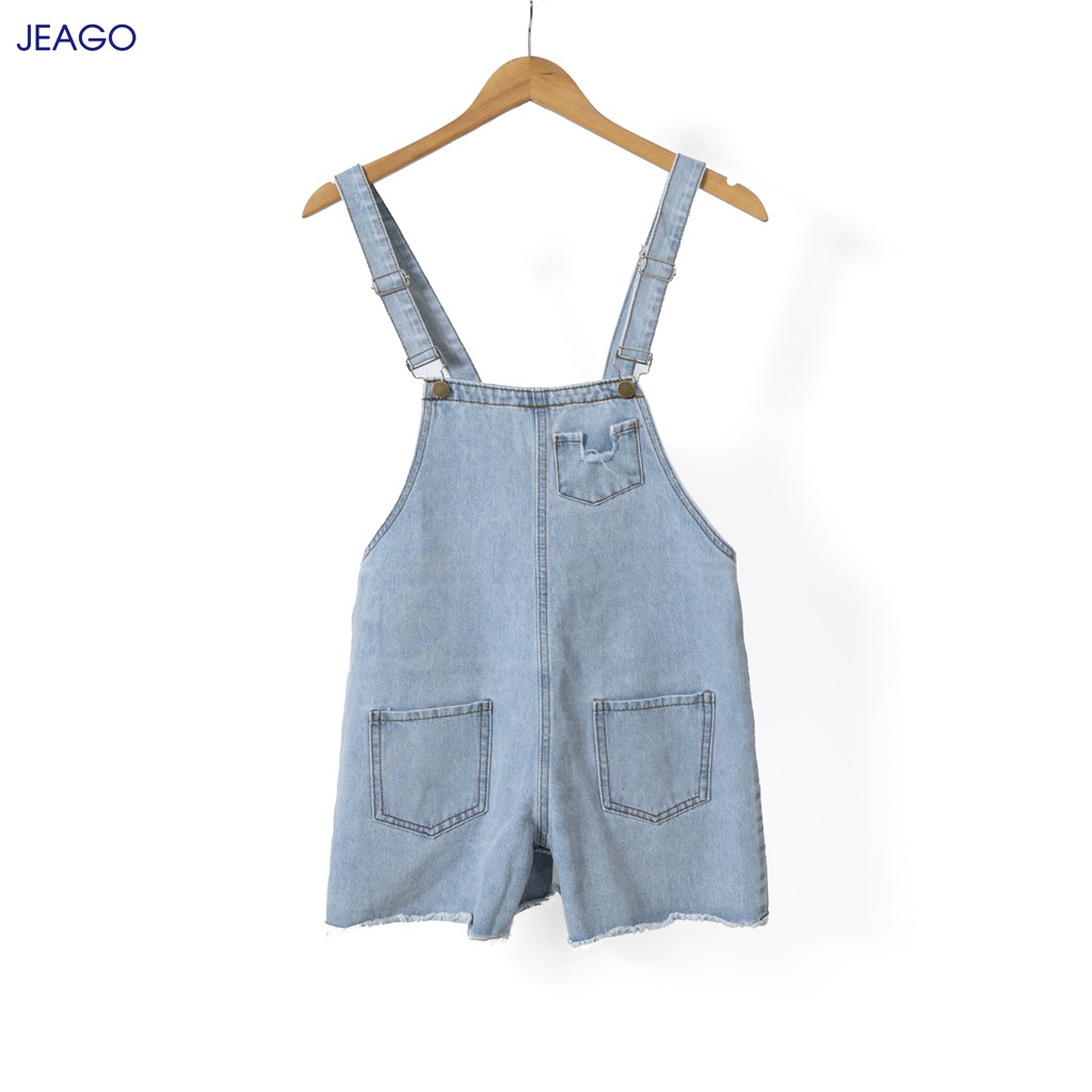 Yếm quần Dáng Ngắn Trẻ Trung nữ màu xanh nhạt JEAGO_M22
