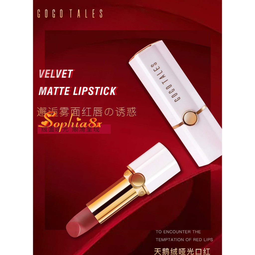 Son thỏi mềm mịn môi Gogo Tales Velvet Matte Lipstick 3.8g