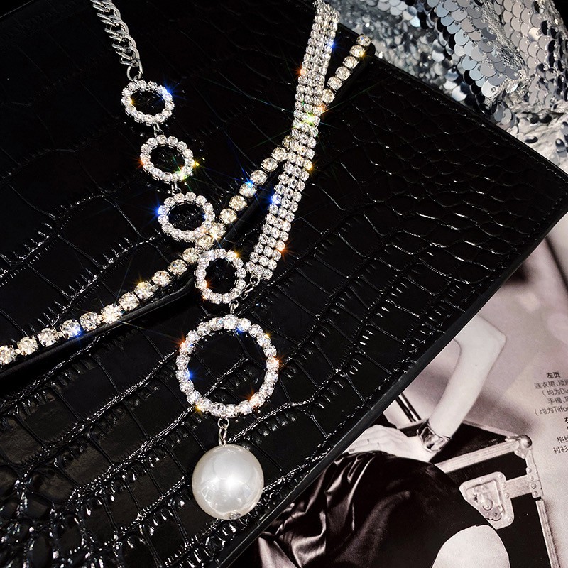 Vòng Cổ Choker Khoen Tròn Đính Đá Phong Cách Hàn Quốc Sang Chảnh Mainia Shop