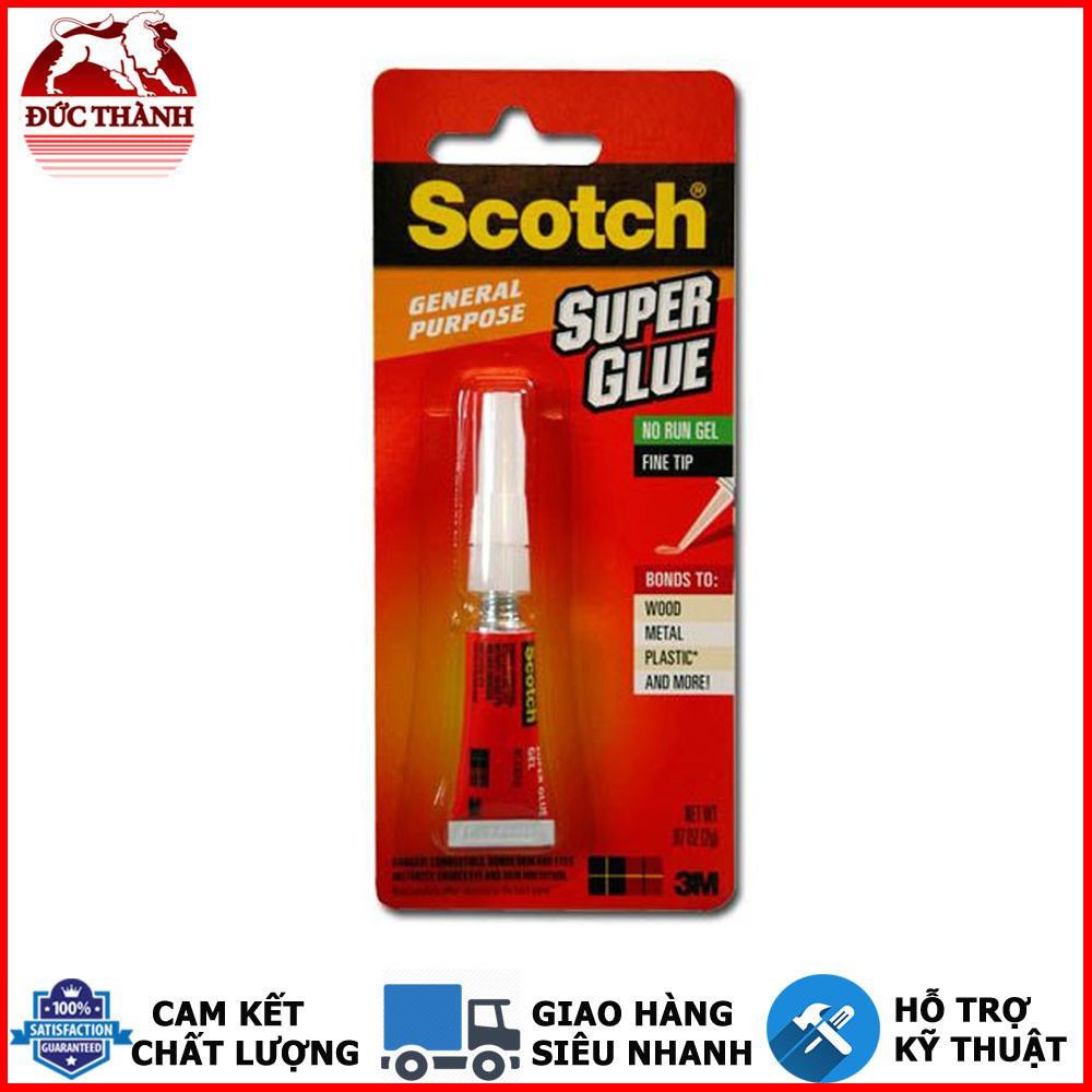 Keo dán đa năng siêu dính dạng sệt No Run Gel Scotch Supper Glue 3M AD113 2g