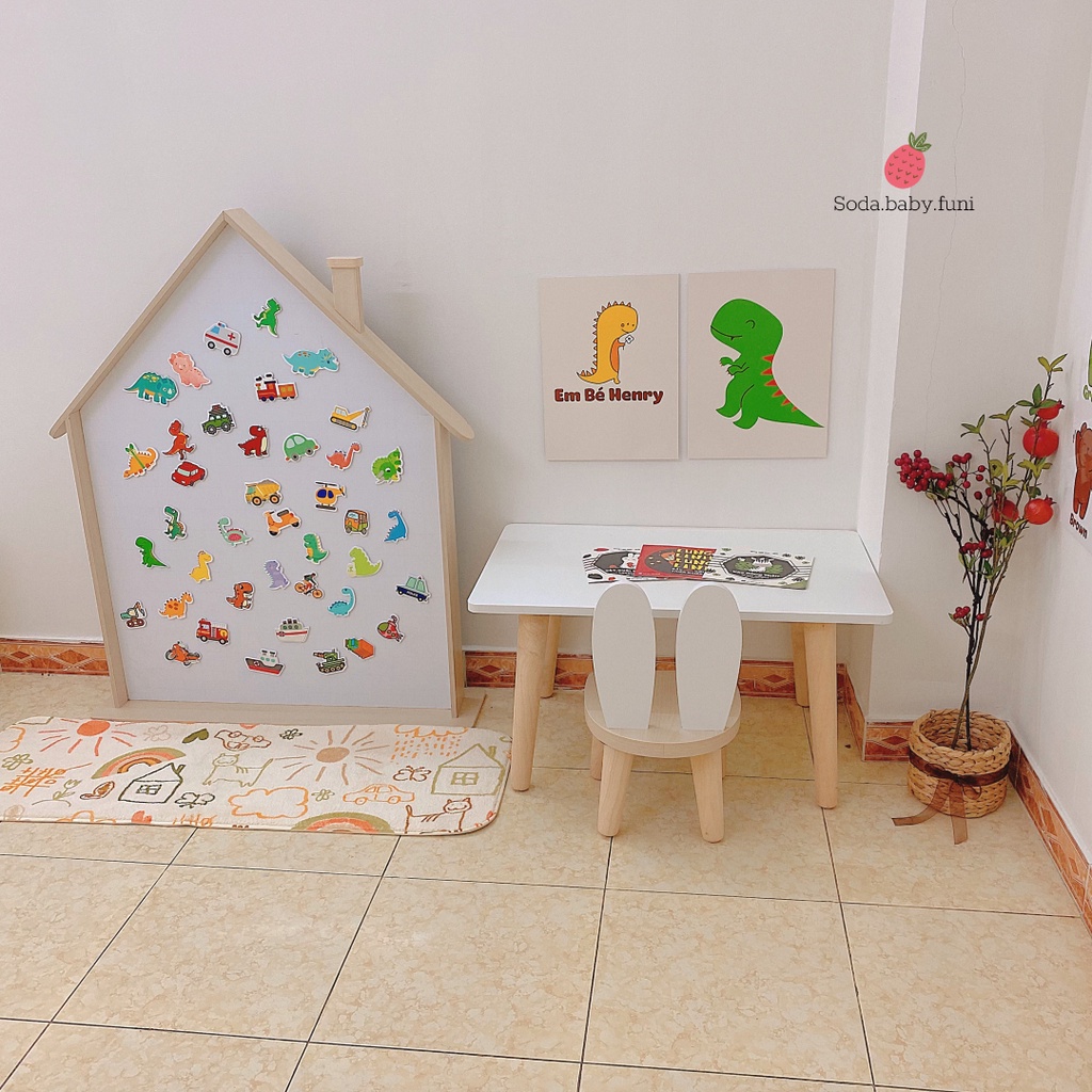 80x110cm Bảng vẽ từ tính, bảng từ cho con học vẽ - viết, đếm số, bảng viết phấn, nam châm, sticker bảng từ