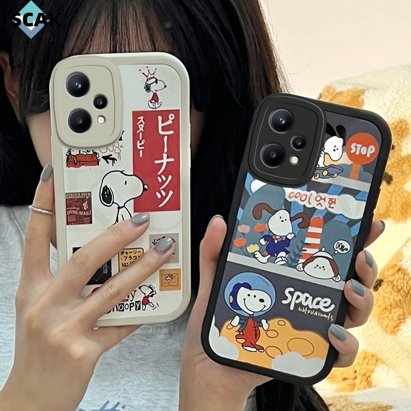 Ốp Điện Thoại Viền Vuông In Hình Snoopy Cho Realme 7 2 9 Pro V25 Q5 XT X2 Q3 Pro Carnival GT Neo3 2T GT Master Edition