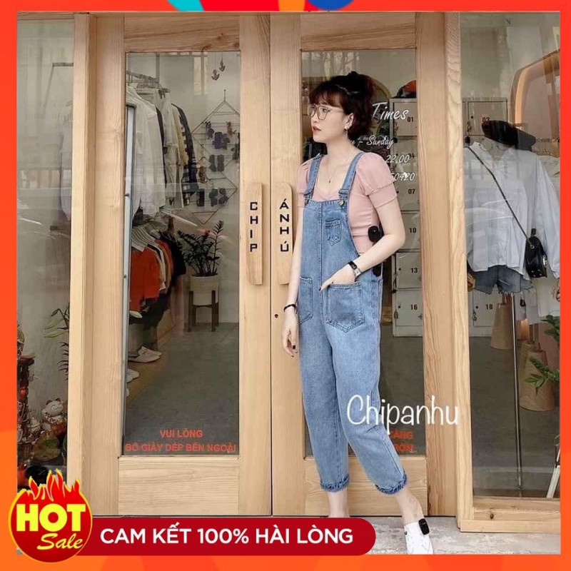 Yếm Quần Jean Nữ Thêu Chữ Chất Bò Form Dài Hàng Chuẩn Shop, Yếm Bò Nữ Phong Cách Hàn Quốc Mẫu Mới Thời Trang Cao Cấp Y61