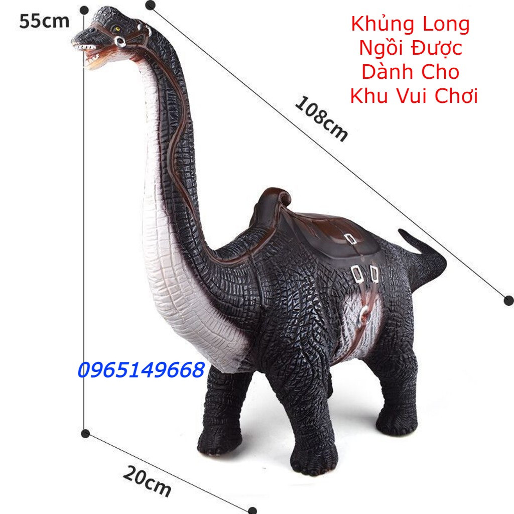 Mô hình đồ chơi khủng long bằng cao su mềm cho khu vui chơi có thể ngồi được