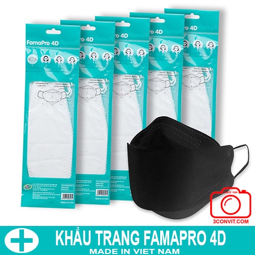 Túi 5 chiếc Khẩu trang Famapro 4D tiêu chuẩn KF94