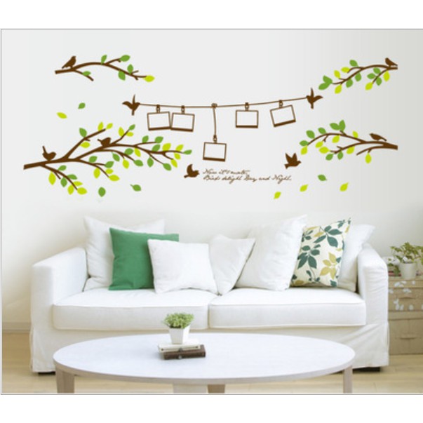 Decal trang trí tường  nhánh cây và khung hình