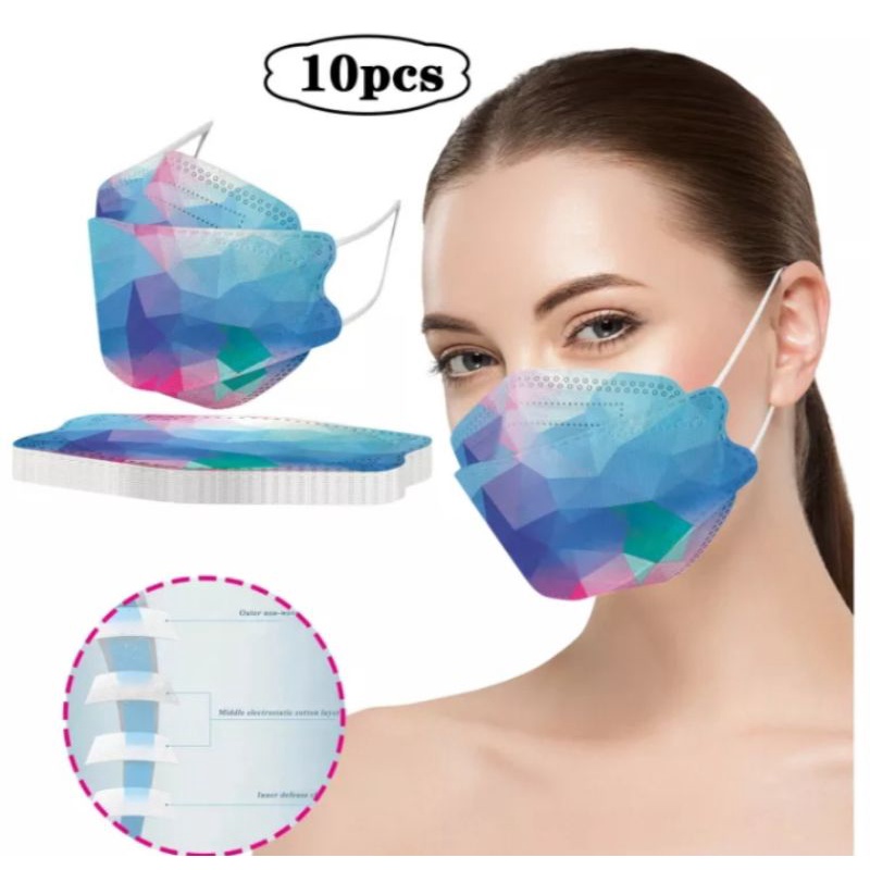 [ Ombre Phiên Bản Kim Cương ] Có Sẵn - Gói 10 Cái Khẩu Trang Loang KF94 Cho Người Lớn