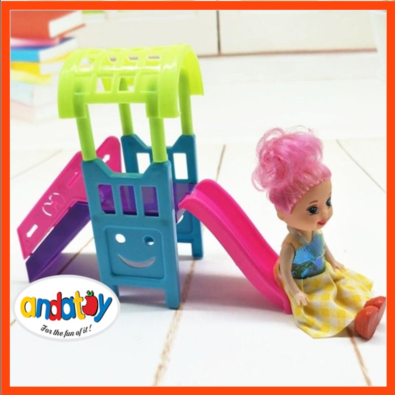 Phụ kiện búp bê đồ chơi cầu trượt cho búp bê barbie ANDATOY AD916