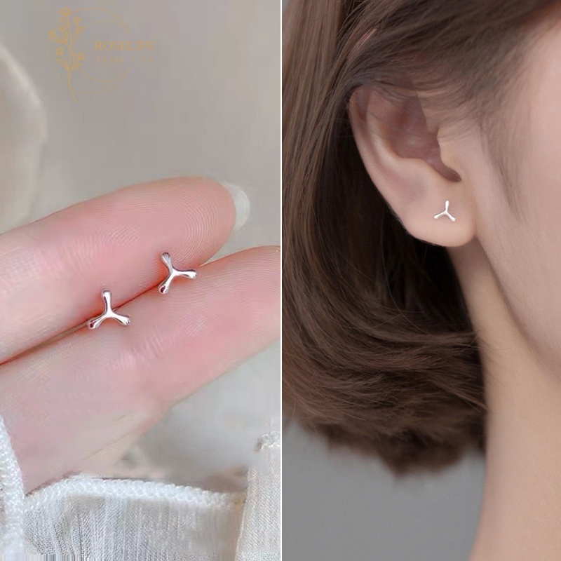 Đôi hoa tai bạc S925 hình cỏ may mắn chống dị ứng dành cho nữ