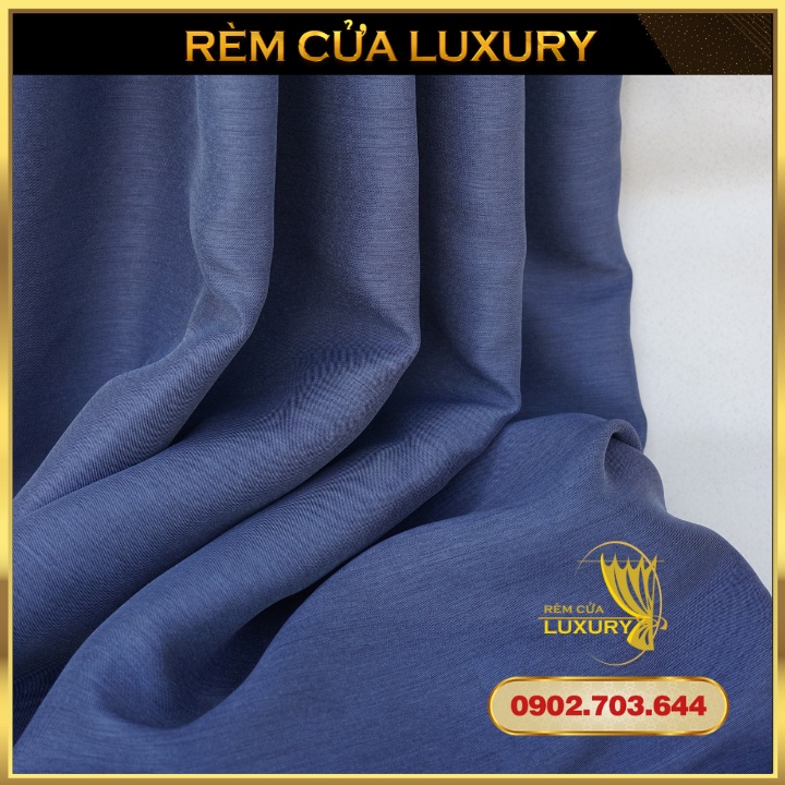 Rèm cửa dán tường vải Nhật màu xanh BLUE trang trí cửa sổ, trang trí decor cửa phòng ngủ phòng khách