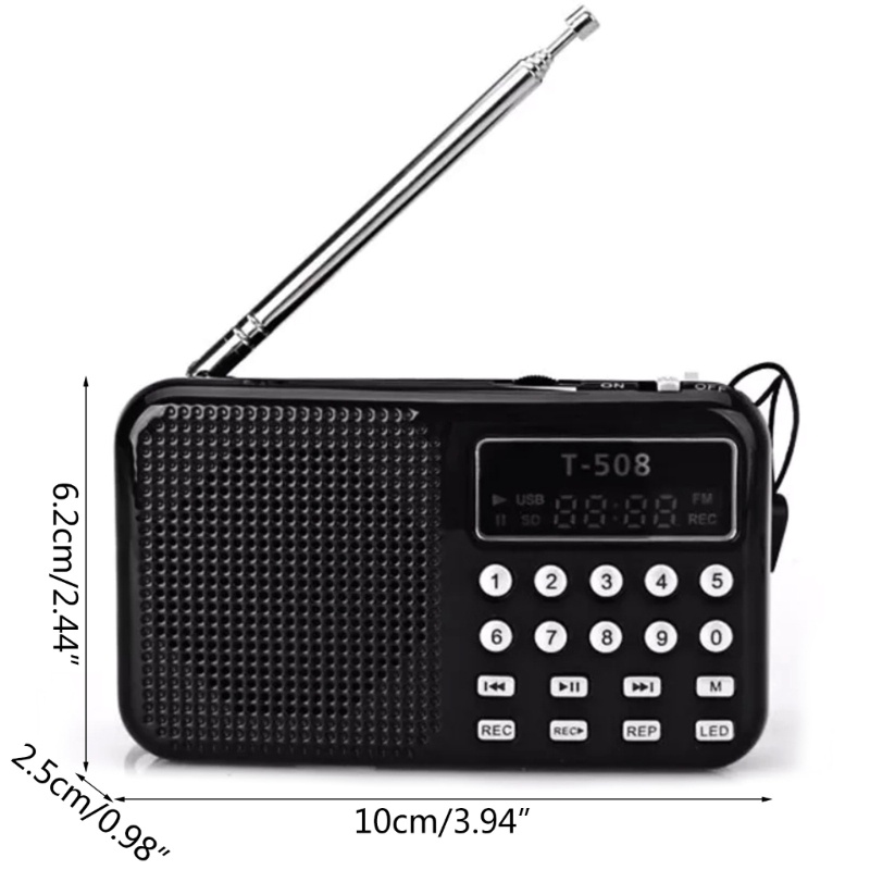 Loa Radio FM Mini T508 Hỗ Trợ Thẻ TF / MP5 MP4 Và Phụ Kiện