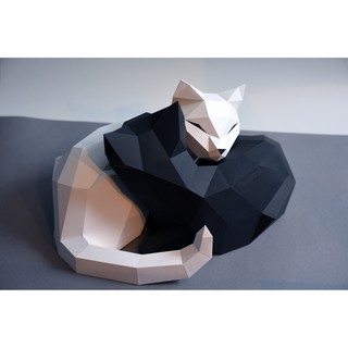 Mèo Yin&Yang - Mô hình giấy