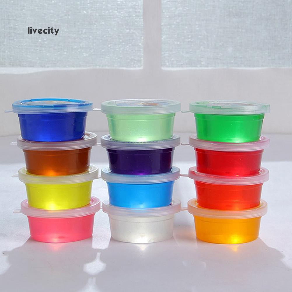 Set 12 Hộp Nhựa Tròn Đựng Đồ Chơi Slime