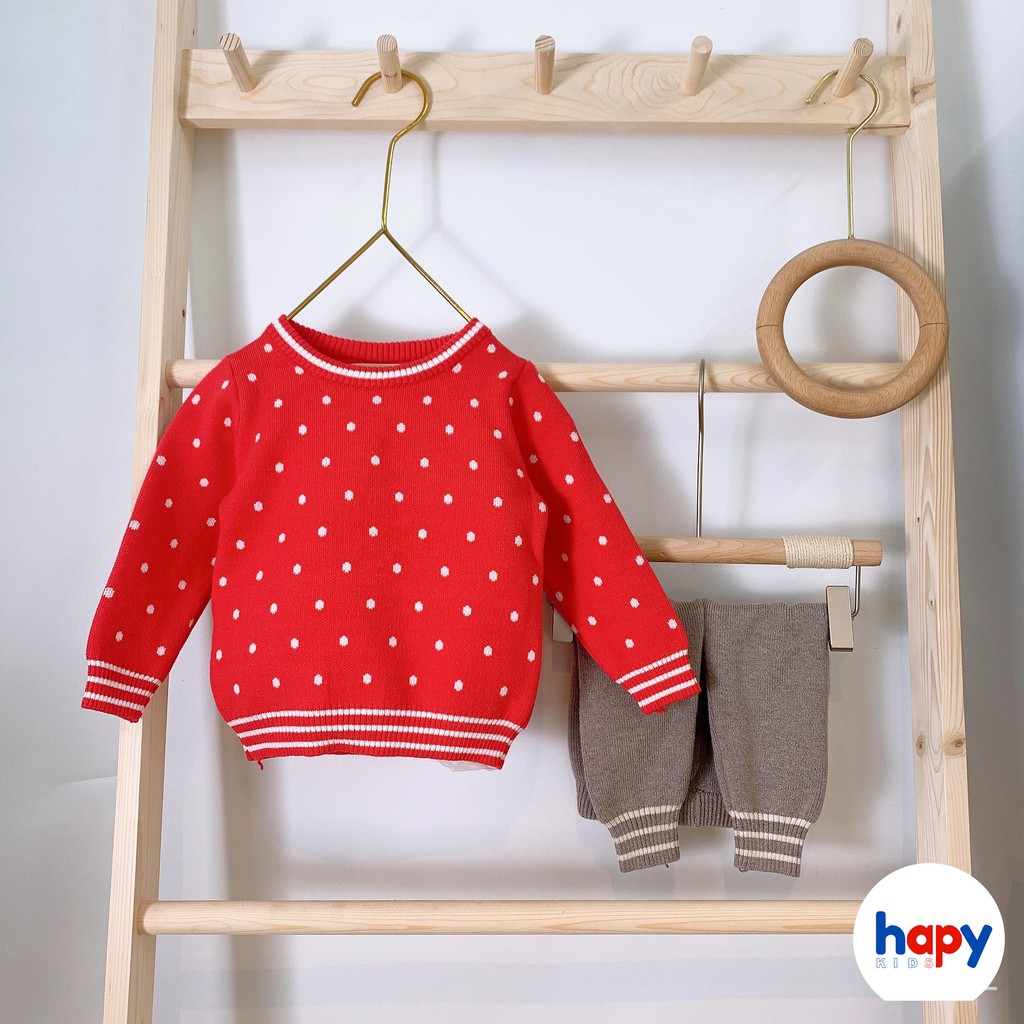 Đồ bộ bé gái thu đông 2021, bộ len bé gái từ 0-4 tuổi (7 - 16kg) Hapykids BL09