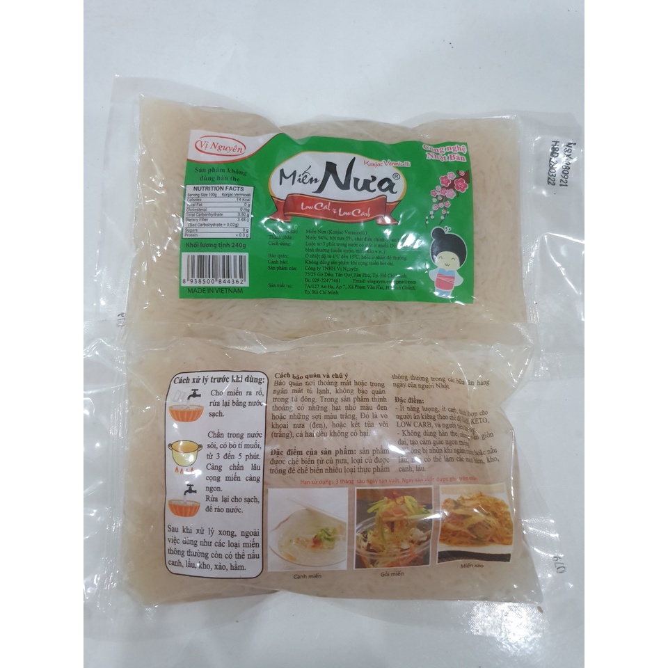 Combo 10 Gói Miến Nưa Keto Das Vị Nguyên 240Gram - Keto - Das - Không Carb